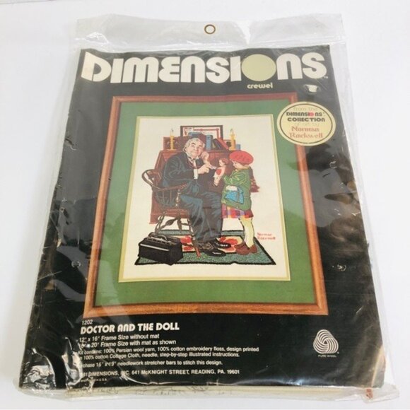 Vintage Dimensions Crewel Needlepoint Kit 1981 Doctor and the Doll Granny Core - Picture 1 of 3